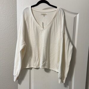 Madewell 2X NWT Cream V-Neck Sweater